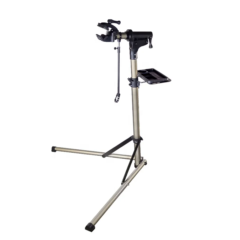 Foldable Aluminum Bike Repair Stand with Magnetic Tool Plate Stock Stand SMI3046