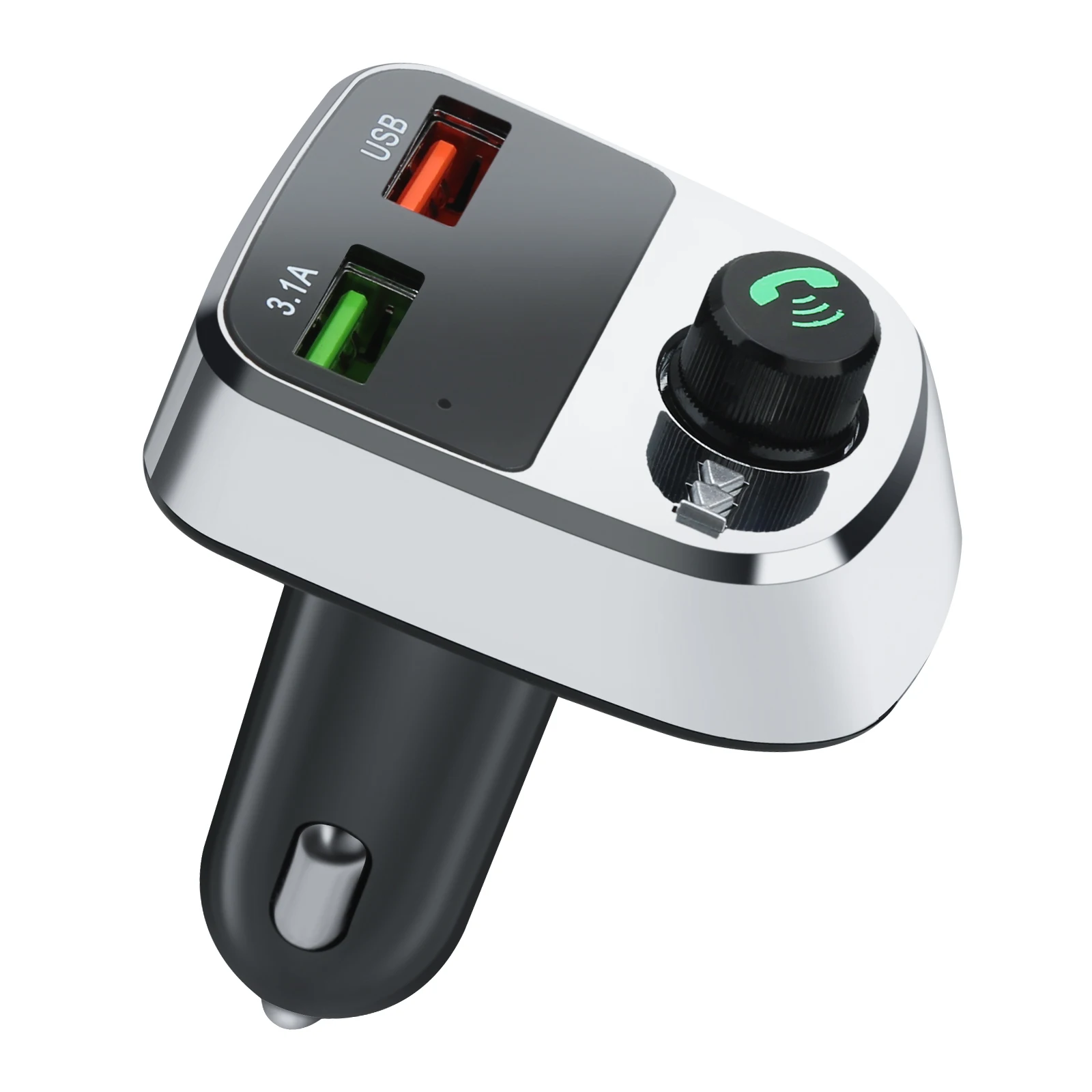 
Stereo Music Playing Dual Usb 3.1A Charge Port Fm Transmitter Bluetooth Car Kit Mp3 Player 