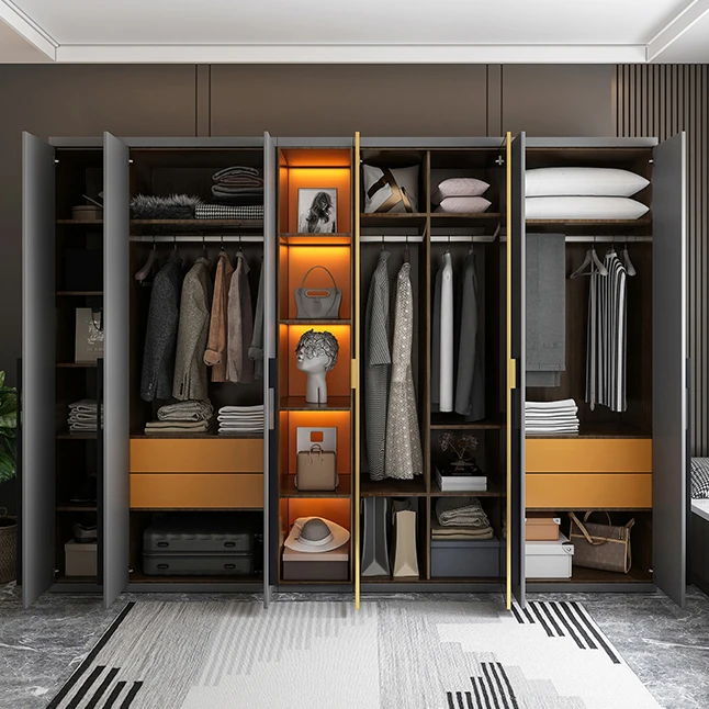 Скандинавский шкаф для спальни маленькой семьи современный простой охрана окружающей среды мебель