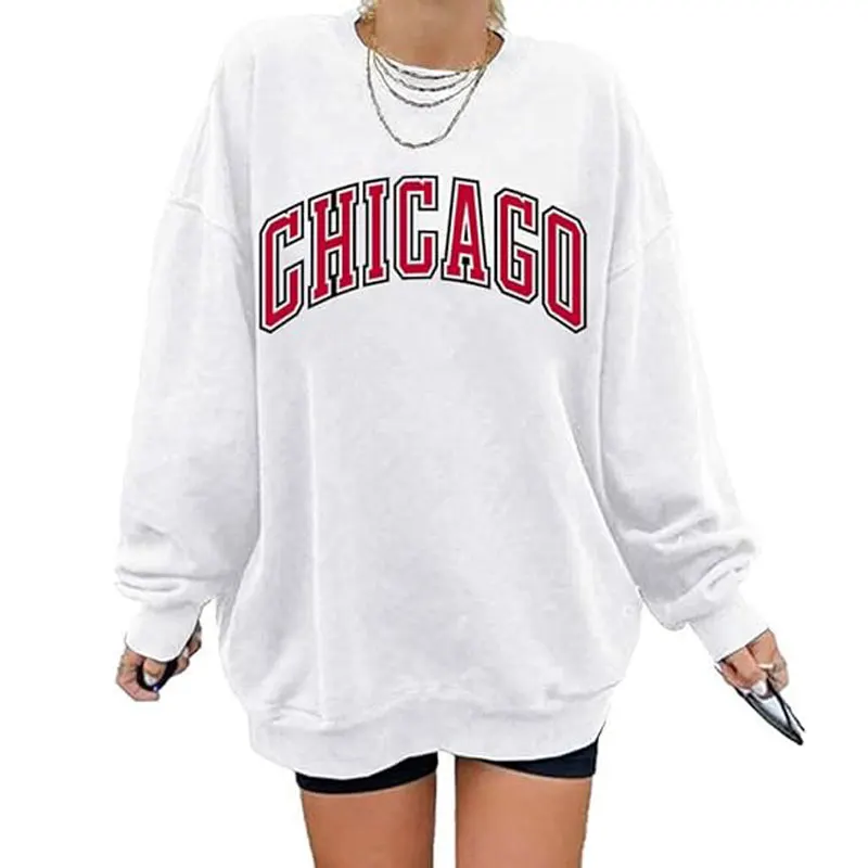 WomensOversizedSweatshirtsLosAngelesCaliforniaHoodiesCrewneckLongSleeveBoyfriendsPulloversTops
