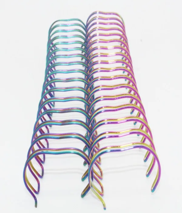 New arrived plated colorful book binding wire o ring double wire spiral binding