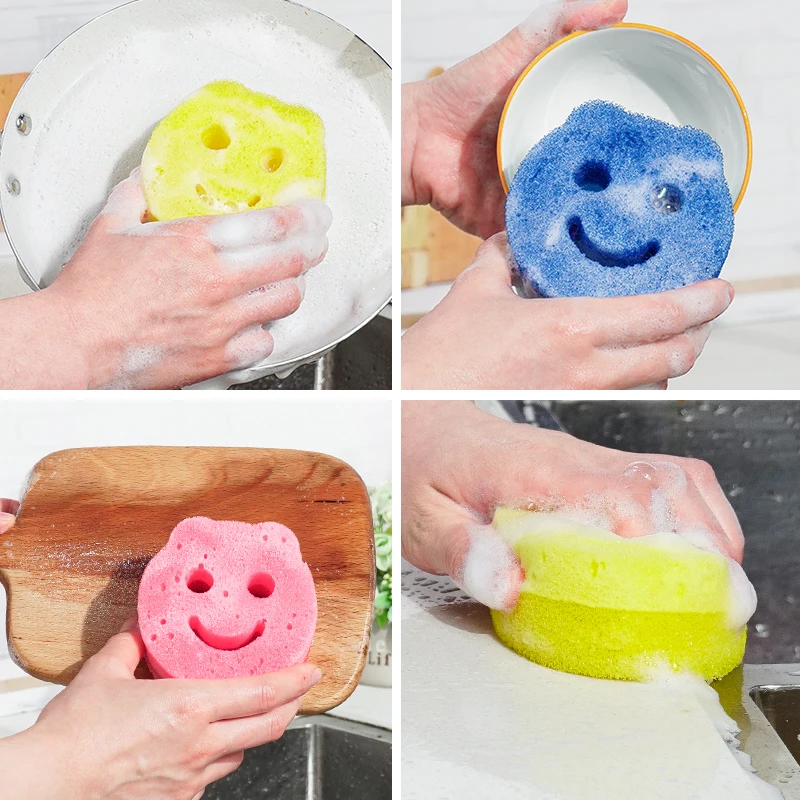 Kitchen Cleaning Happy Face Design Biomimetic Loofah Sponge Product Type Sponges & Scouring Pads
