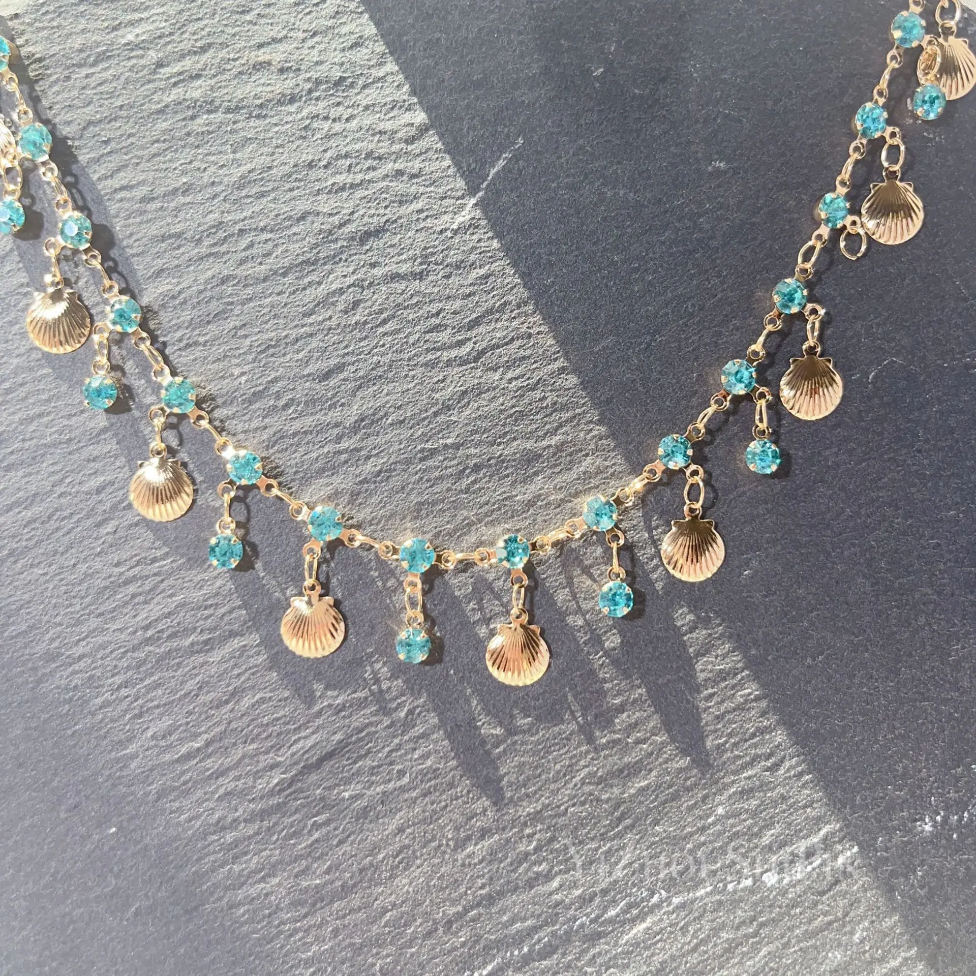 Rawmand Shell Decorative Crystal  Chain for Jewelry Making Zircon Copper Chains for DIY Necklace Ankle Bracelet
