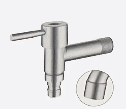 XZ-203 Hot Sale Stainless Steel T-Type Brushed Durable Toilet Facet Wall Mounted Bathroom Washing Machine Tap