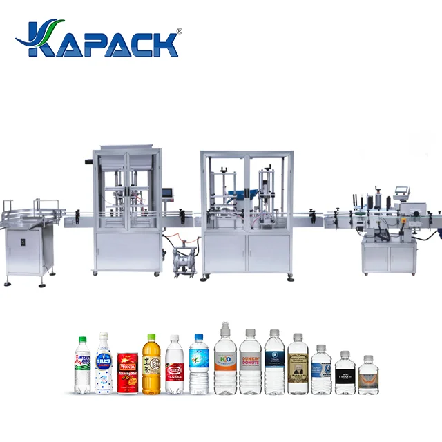 KAPACK 100ML-5000ML Automatic Liquid Water Filling Line Bottle Filling Capping Labeling Machine