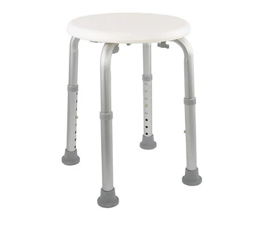 Hot Sales Bathroom Equipment Adjustable Aluminum Round Bath Chairs Shower Stool For Elderly