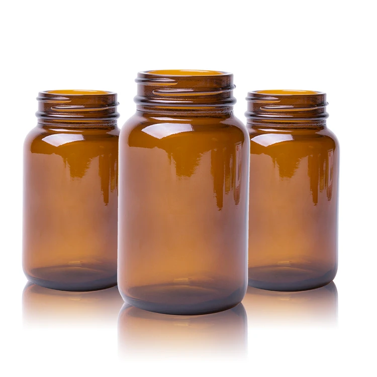 100ml 150ml 200ml 250ml 500ml Wide Mouth Amber Pharmaceutical Medical Capsule Pill Glass Bottle