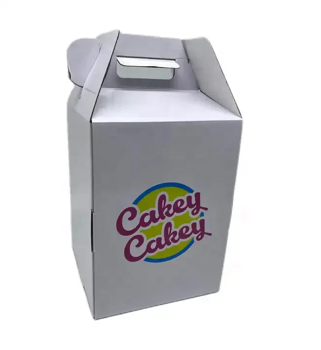 Custom printed kraft paper packaging boxes tall cake box with cake board