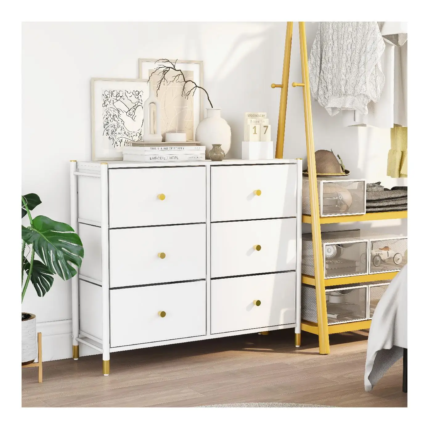 Wholesale Professional Fabric Cabinet Drawers Sturdy Steel Frame Black Chest Of Drawers