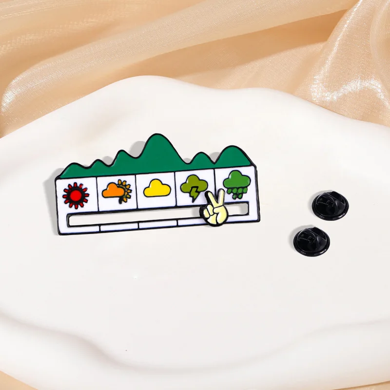 Cartoon Anime Lapel Pin Custom Logo Pins Metal Cowboy Genki weather Enamel Brooch For Cap