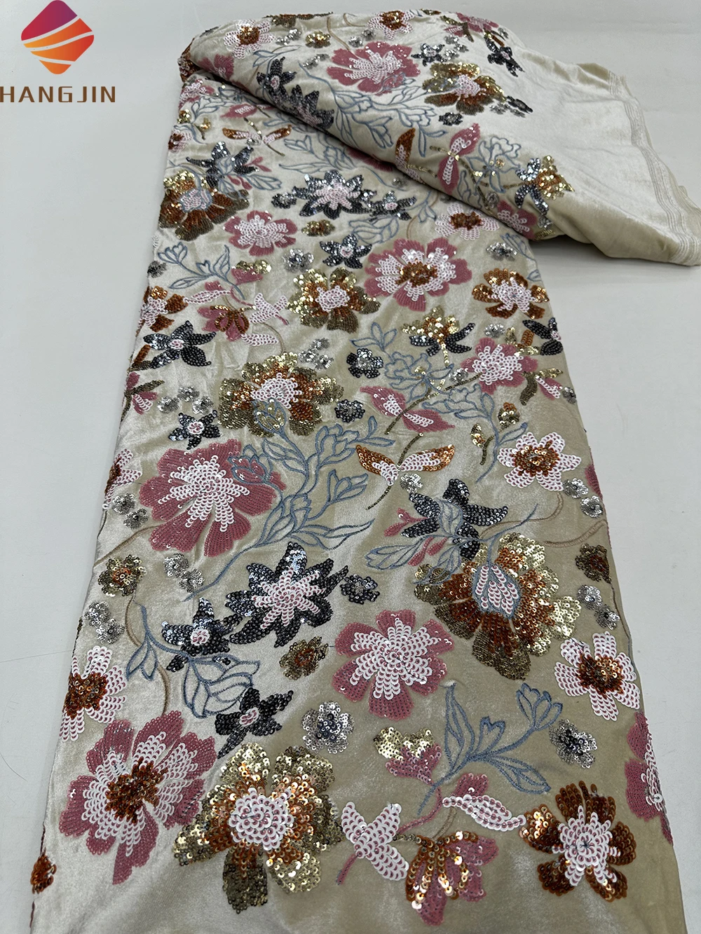 High Quality Embroidered Lace African Black Velvet Lace Fabric With Sequins Luxury Nigerian Velvet Lace For Party Dresses