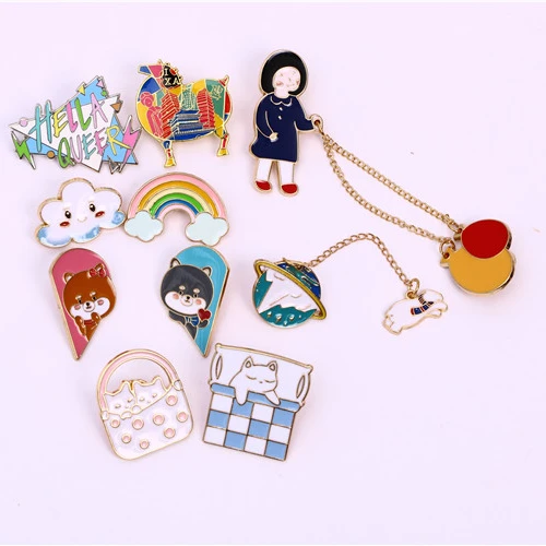 
 China Pin Factory Supplier Metal Badge Brooch  Anime Glitter Pearl Lapel Pin Soft Hard Custom Enamel Pin Custom  