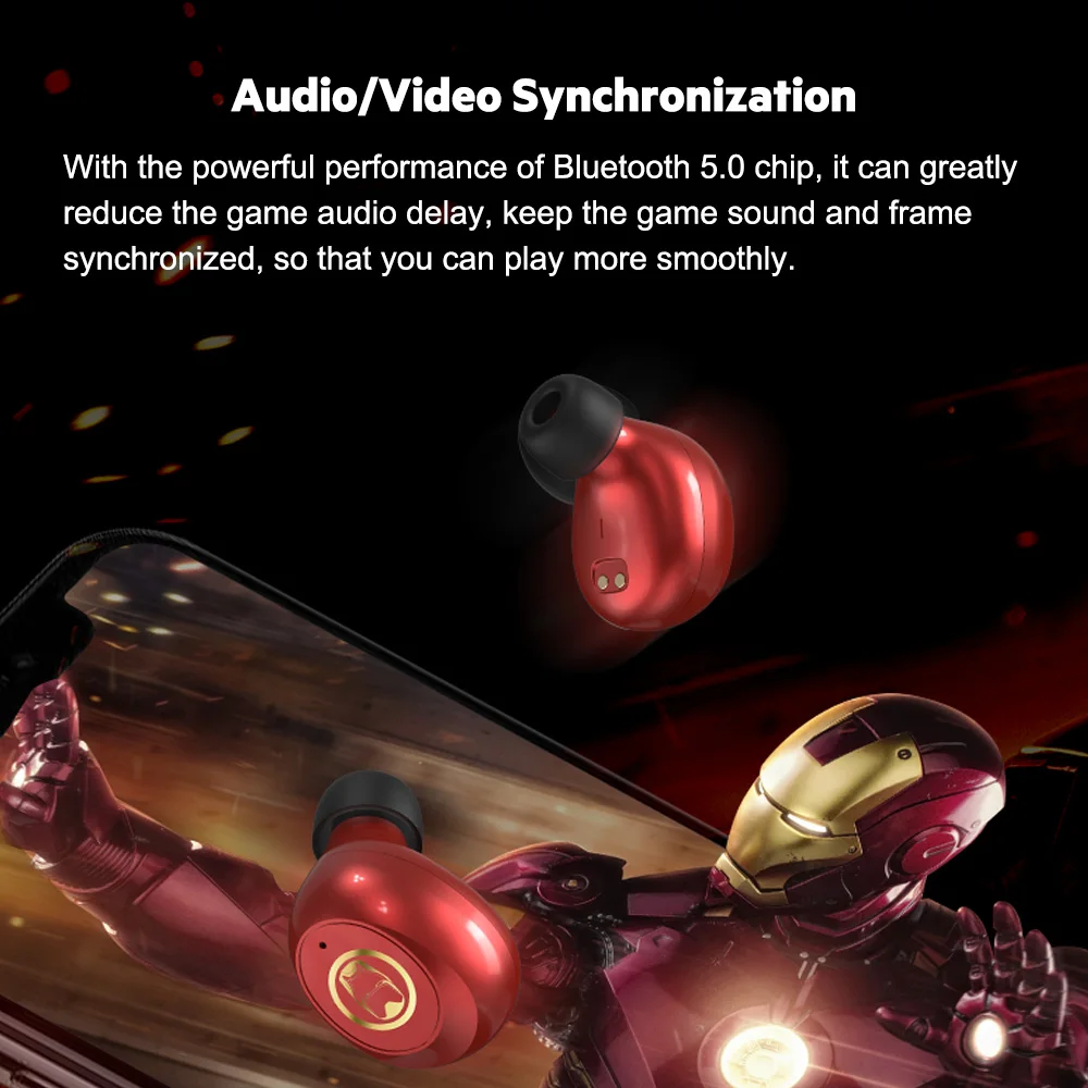 
Hot Sale Marvel Wireless Bluetooth 5.0 TWS HiFi Headphone Earphone Iron Man Spider Man Captain America for Phone 