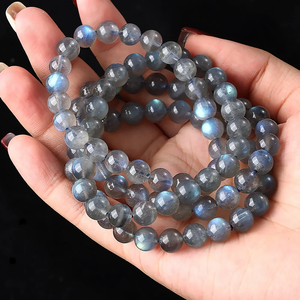 JSES A++ Natural Blue Labradorite 6/7/8/9/10mm Bracelet Loose Gemstone Crystal And Stone Beads for Jewelry Making Wholesale