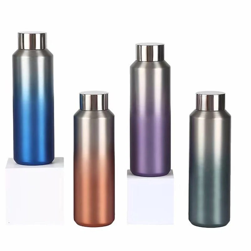 Latest Personalized 600ML Rubber Paint Outdoor Sport Purple Double Wall Stainless Steel Glass  Water Bottle