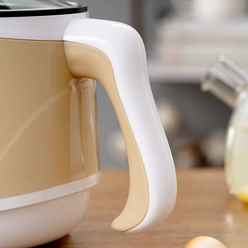 1.8L Double Layer Khaki Hot Selling Stainless Steel Noodle Pot Milk Boiler Kettle Electric Skillets Hot Pot