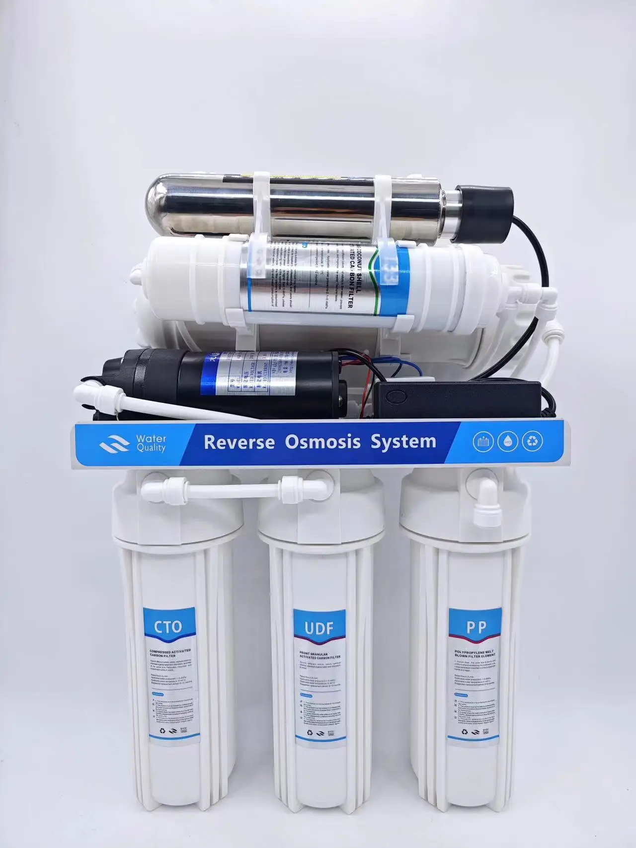 CE 75 GPD High Flow 6 Stage UV Dispenser Machine Water Tank Under Sink Filter System Electric Portable RO Water Purifier Machine