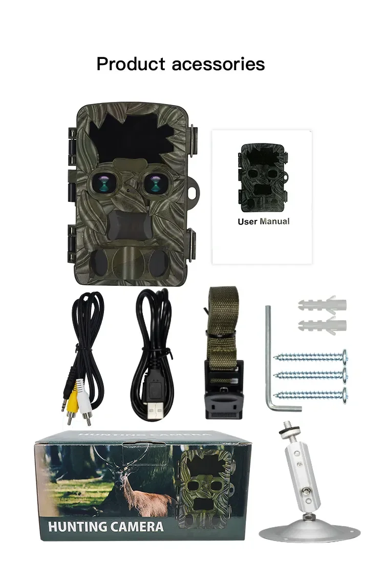 Hot selling Outdoor Arrival Dual Lens IP66 Waterproof 2.4 inch Display 25 Meters 0.2s 20MP 4k Trail Game Thermal Hunting Camera