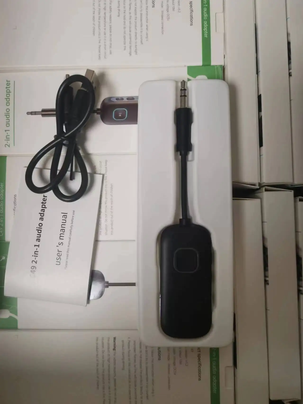 2025 Premium Airplane Bluetooth 5.3 Adapter 3.5mm AUX Jack Wireless Audio Transmitter receiver for Planes, Airline, Travel, TV