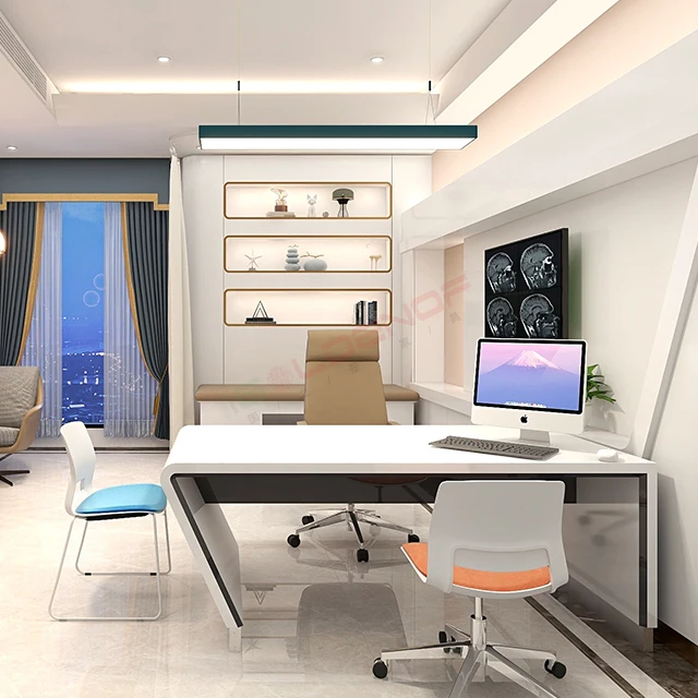 Paint Special-shaped Desk Beauty Salon Consultation Table Doctor Desk Single Female Manager Desk Light Luxury High-end Table