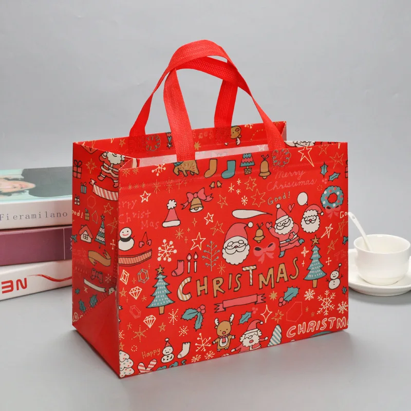 Wholesale Gift Bags Non Woven Degradable Promotional Christmas Shopping Bag