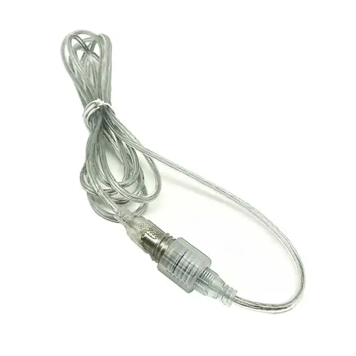 1.5m 2m 0.5mm 20AWG transparent led neon strip flex connectors wire with power adapter for led neon signs