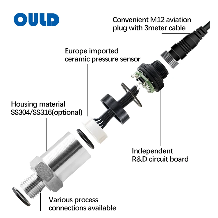 OULD PT-306 Factory Manufacturing 4-20mA Industrial air Pressure Transmitter Good Price