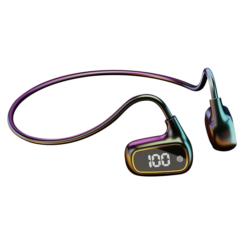 2022 HIFI Stereo Non In Ear Finger Touch Headphones DNS Air Conduction Earbuds Sport Wireless Earphone with Led Digital Display