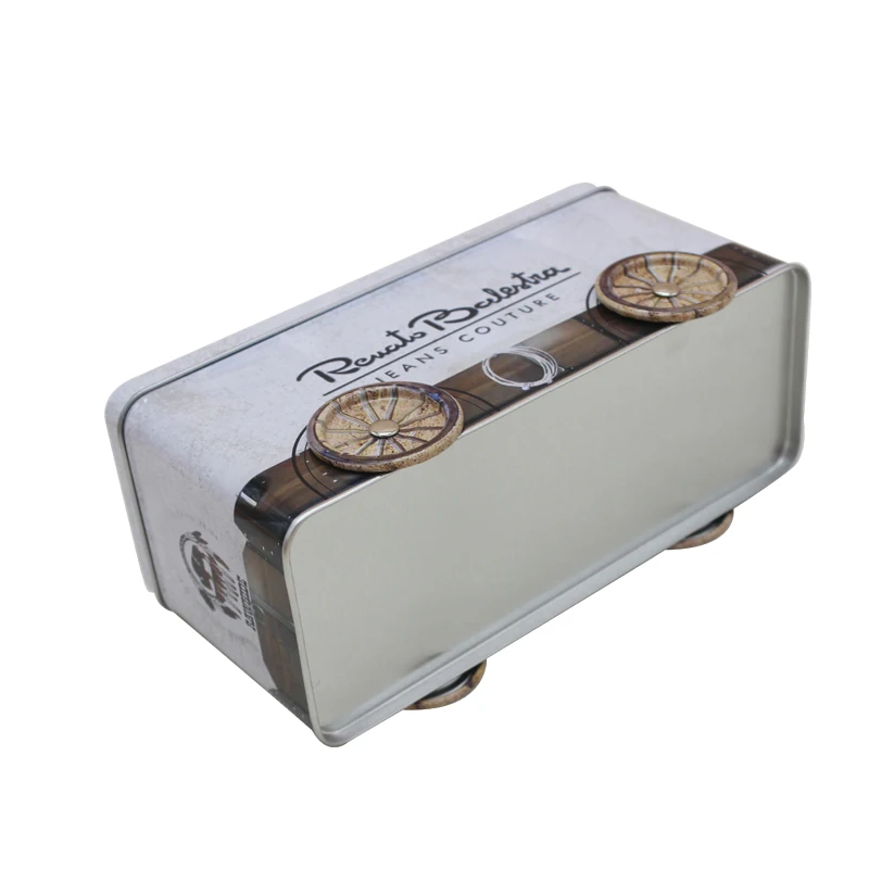 Fine-can rectangle bus shaped custom tin box for cake cookie chocolate packaging gift packaging tin can
