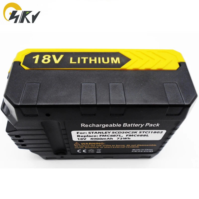  Аккумуляторная ударная дрель высокой емкости Ач 18 в для STANLEY FATMAX PCC680L PCC685L LBX20 LBXR20 FMC687L