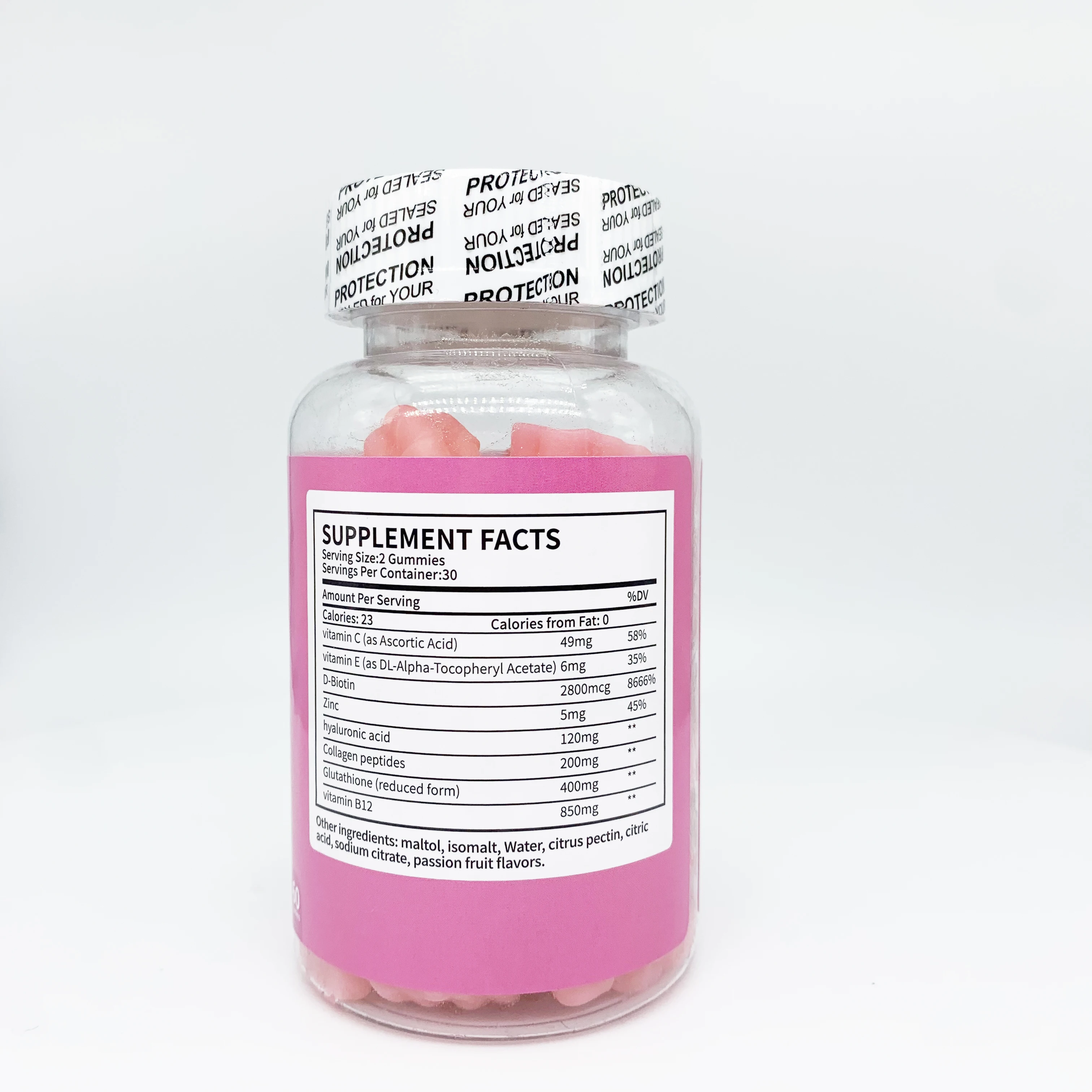 OEM Skin Whitening Vitamin Gummies Skin Hair Nail Care Collagen Vitamin Super Gluta Skin Whitening Gummies