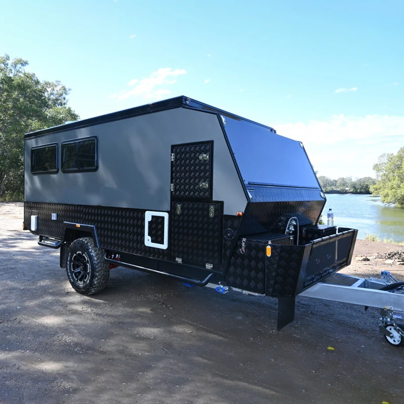 
2021 Ecocampor 13FT Full Off Road Hybrid Caravan Pop Up Camper Trailer with Internal Ensuite for Sale 