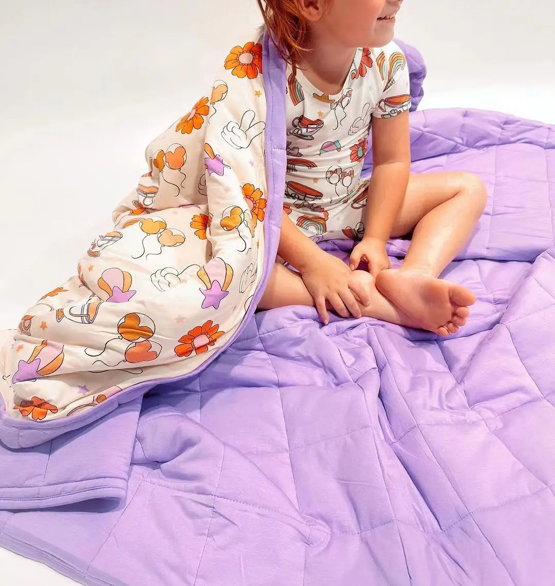 Vintage Floral Soft Silky Cotton Bamboo Rayon Breathable Cool Double Quilted Throw Blanket