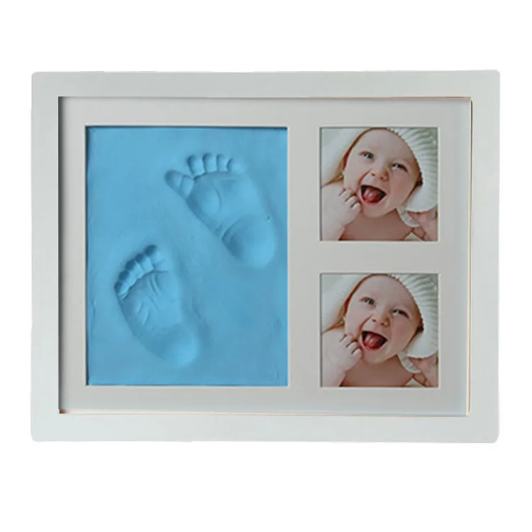 Wholesale Wood Baby Footprint Clay Baby Handprint and Footprint Makers Baby Frame Kit DIY Picture Frame