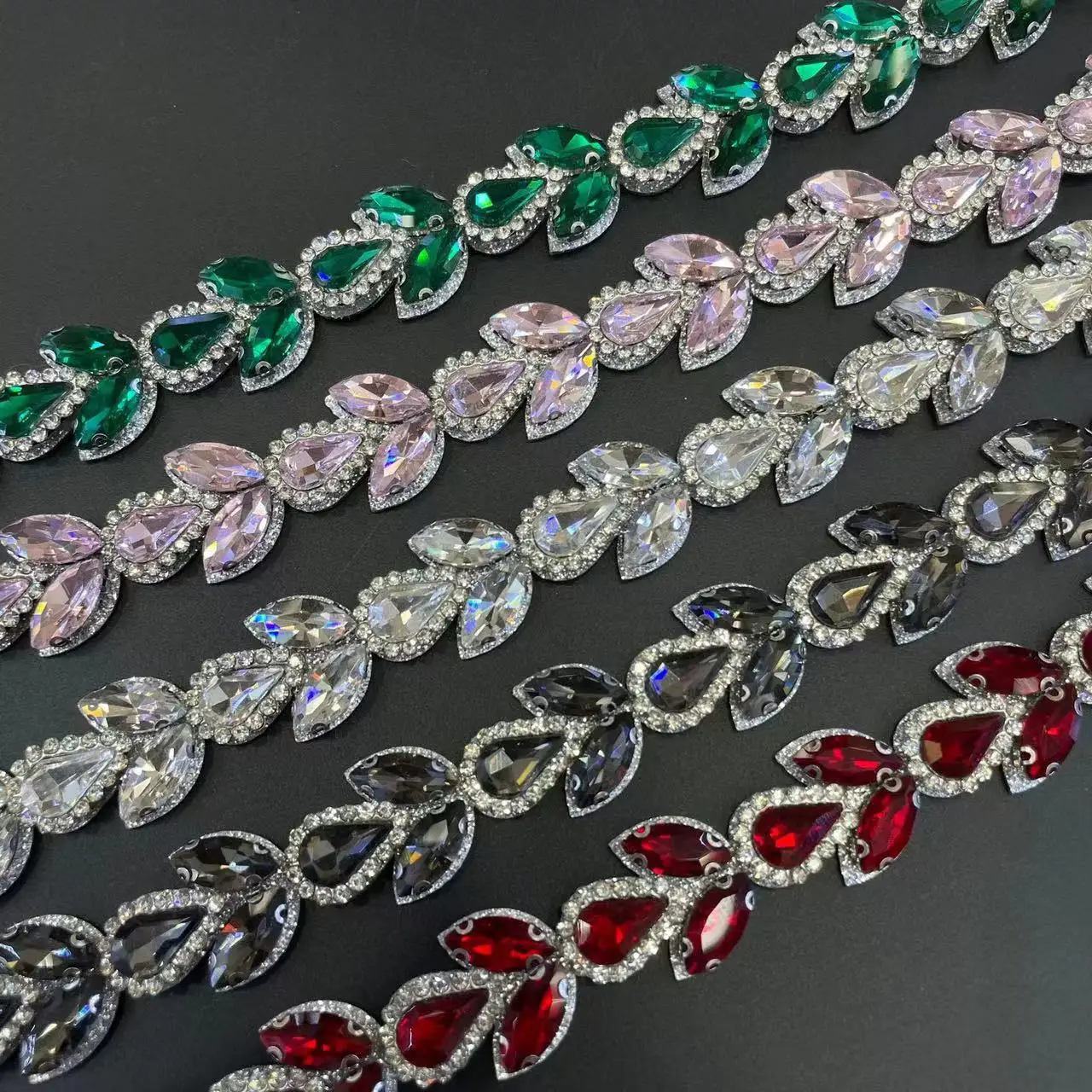 Wholesale Rhinestone Applique Crystal Patch Embroidery,Bridal Sash Crystal Wedding Appliques trimming