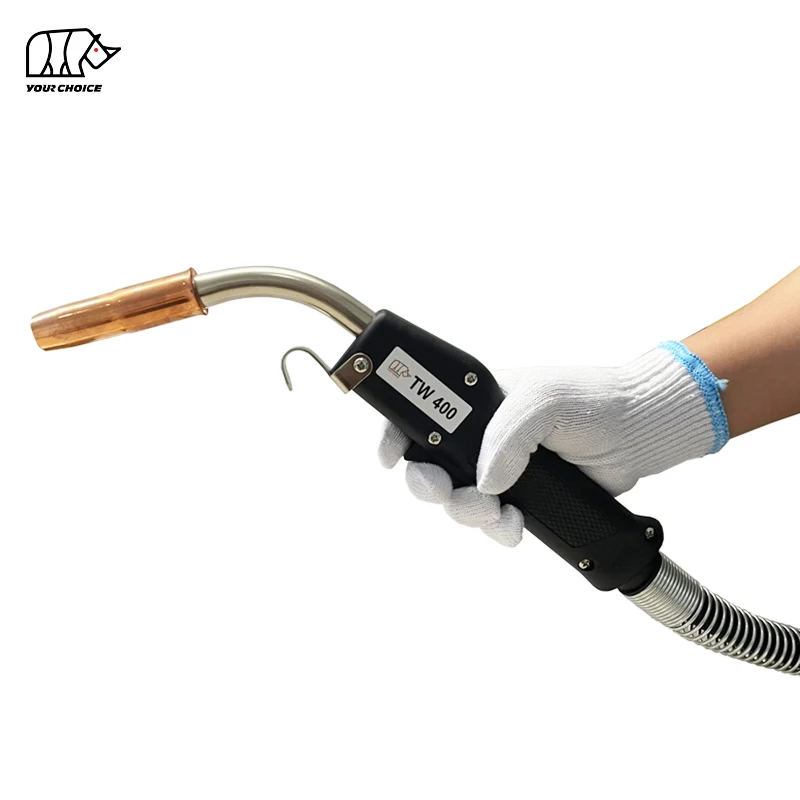 INWELT Antorcha MIG 3M/4M/5M Custom Central Connector 400Amp Gas Cooled CO2 MIG Torch TW400 MIG Welding Gun Torch