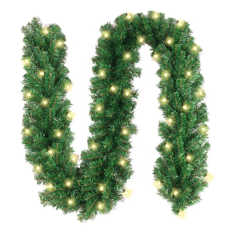 tree berries garland with lights 6ft 7ft ornaments pe modern christmas garland flocked garland christmas pre lit artificial LED