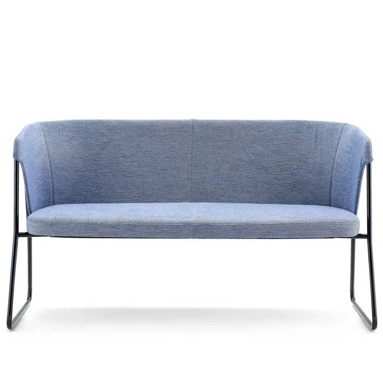 High Quality Company Office Hotel Hall Long Sofa Chair With Iron Legs Lounge Sofa Chair