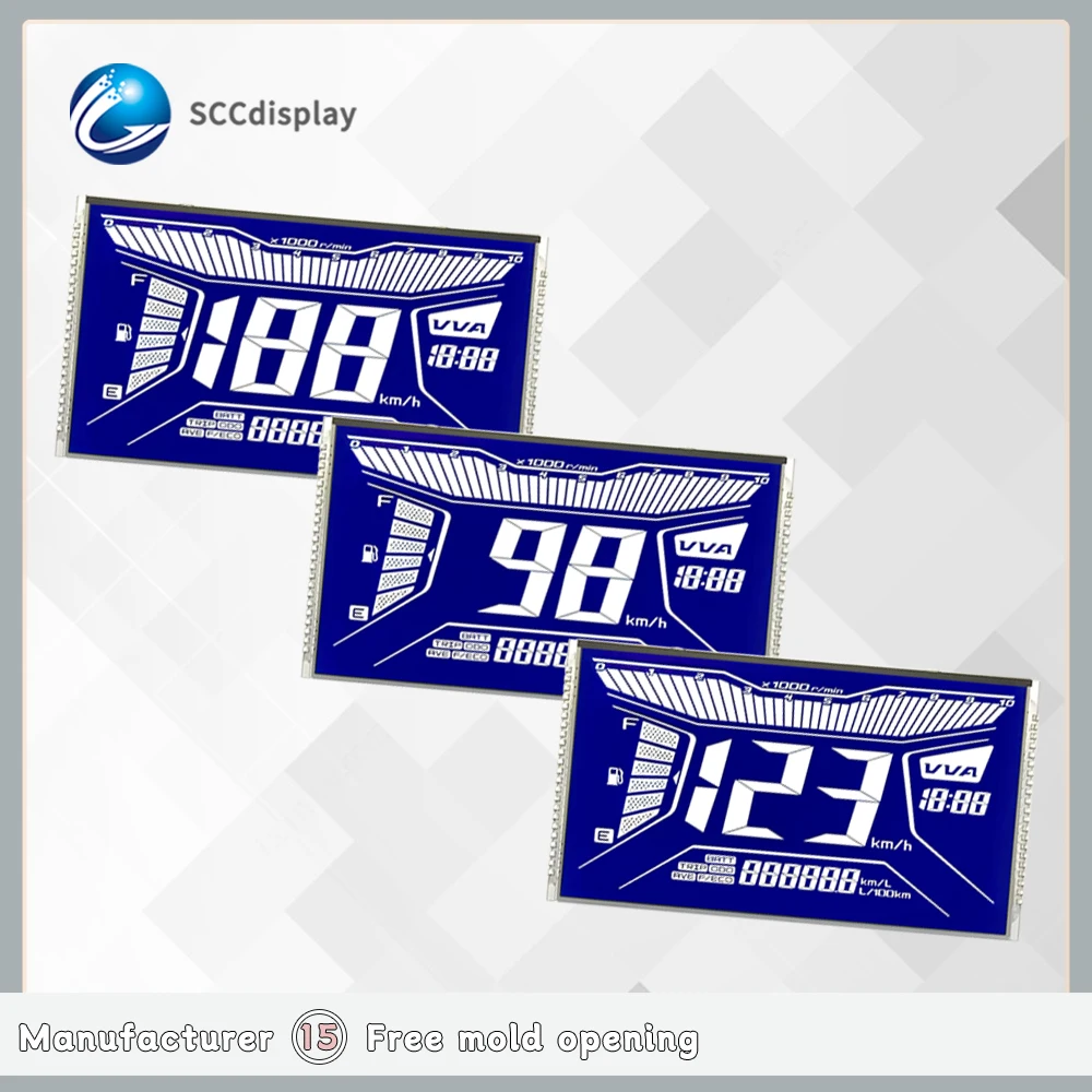 Factory sales custom segment lcd SJXD1016 HTN Negative Blue segment lcd display Industrial grade high quality display module lcd