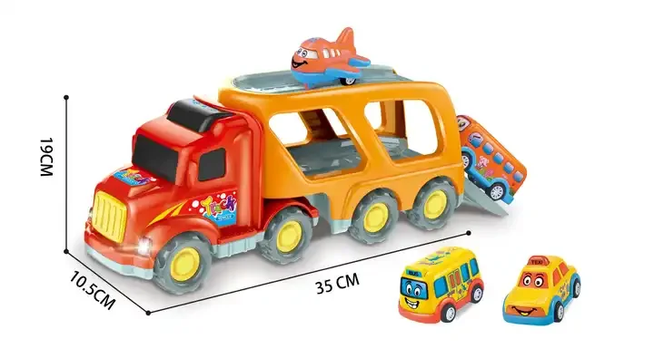 Toddler Carrier Truck Transport Vehicles Toys 5 in 1 Toys for 3-9 Kids Toy Cars Friction Power Set for Kids Christmas Best Gifts