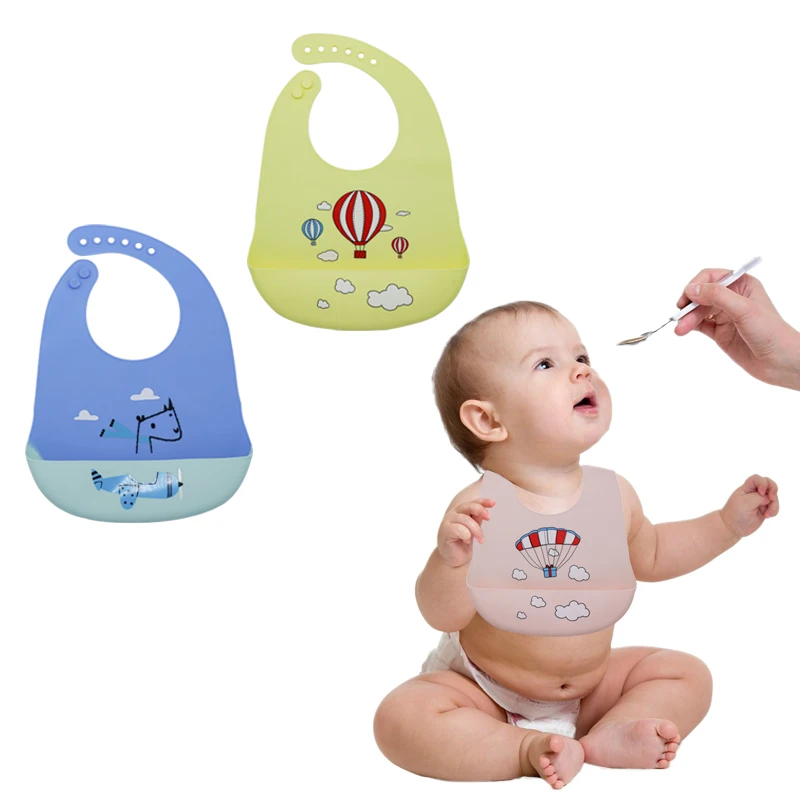 Baby kitchenware CUTE BPA-free bib customizable waterproof home feeding silicone baby bib baby bibs cotton