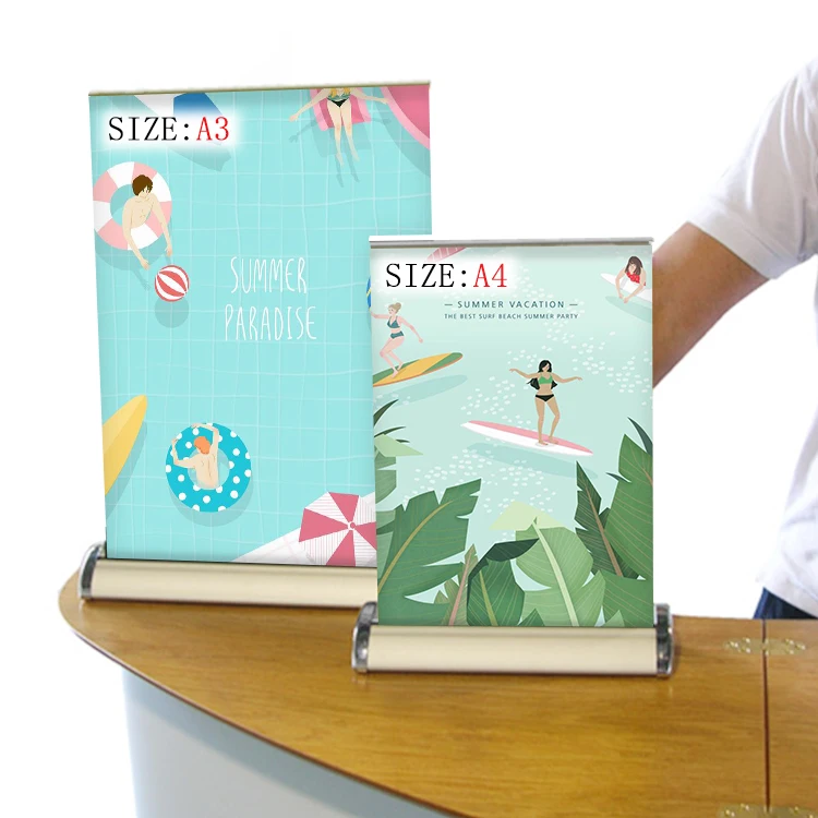 Портативная Алюминиевая настольная маленькая Выдвижная a3 a4 мини роликовая табличка размеров