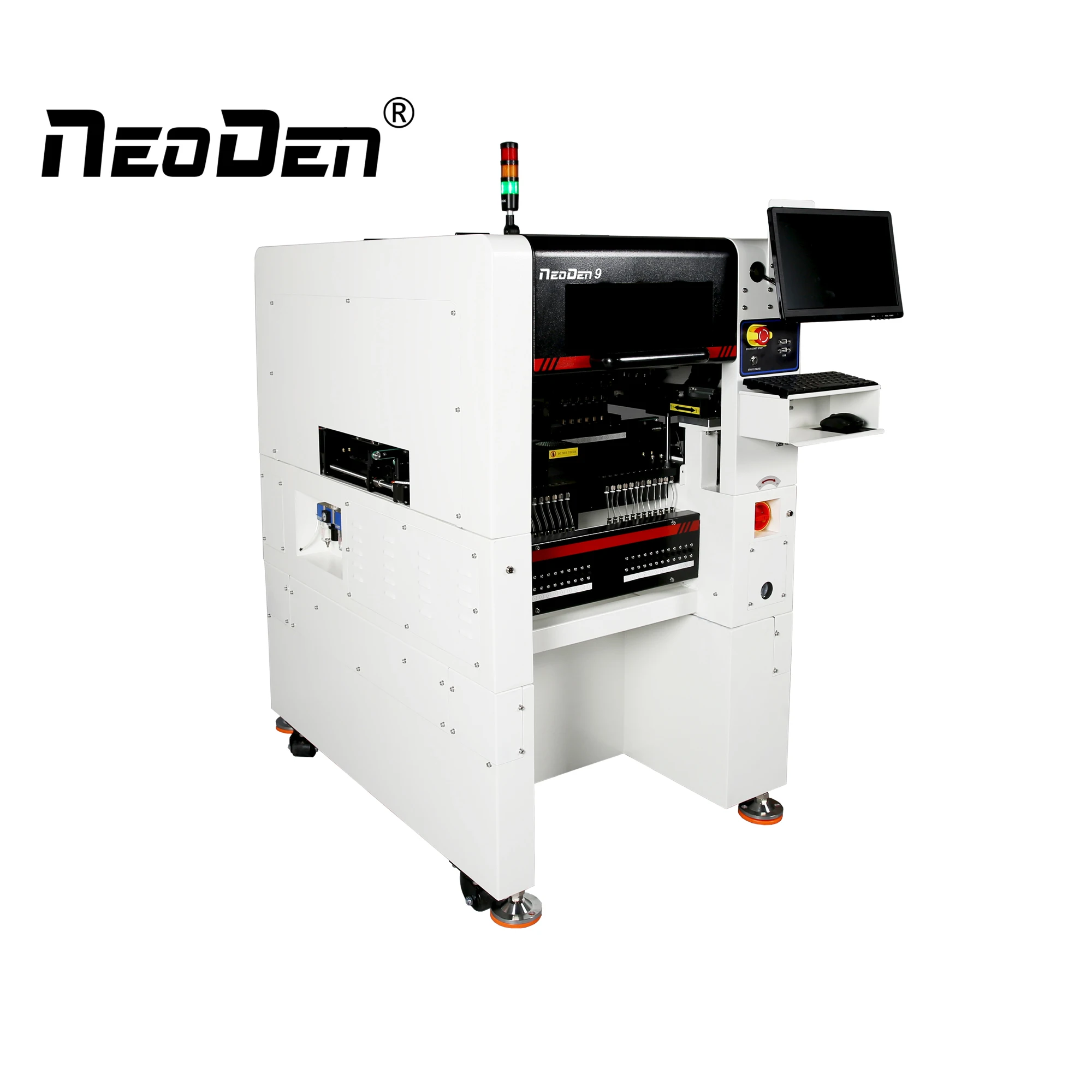 
NeoDen9 PCB/SMT/LED 6 Heads Conveyor +53 Feeders N Rail Vertical Pick and Place Machine Manufacturer 