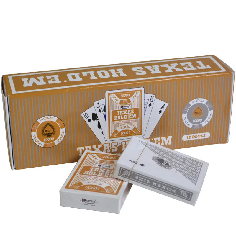 Custom printed waterproof poker cards plastic Texas poker cards