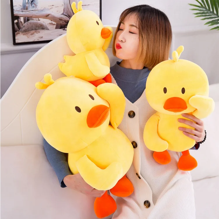 Customization stuffed animal plush yellow duck doll soft animal toy for kids soft plush duck toy
