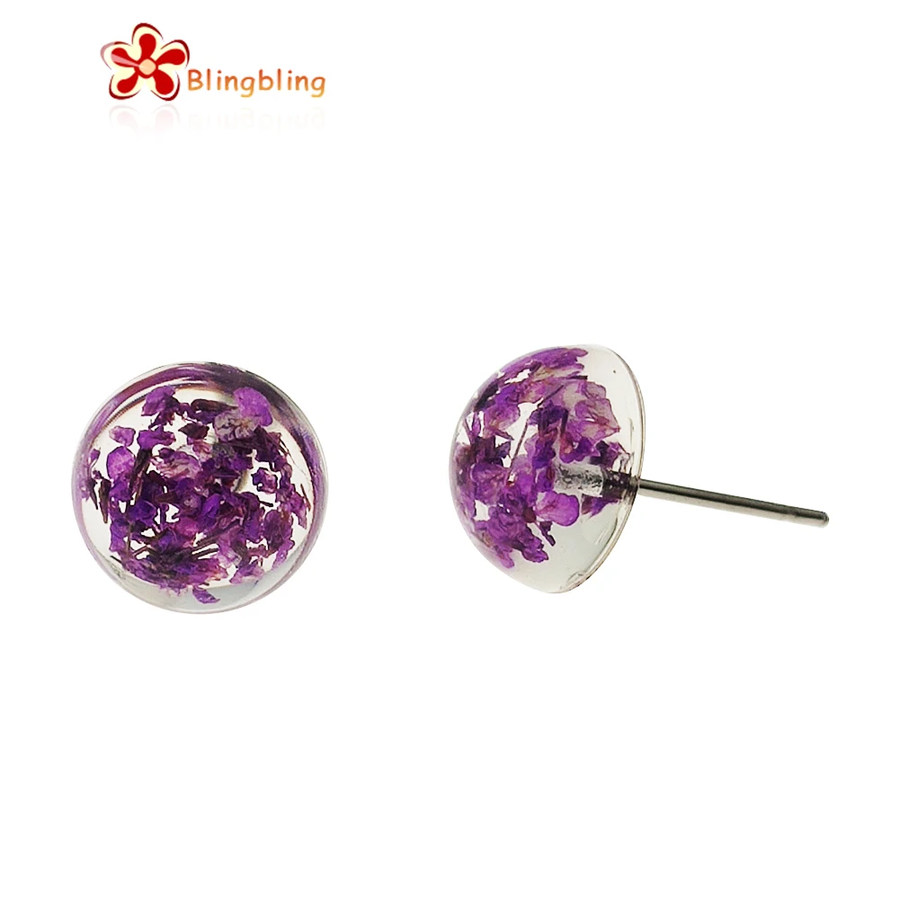 Acrylic stud round button flower earrings flower women 2020
