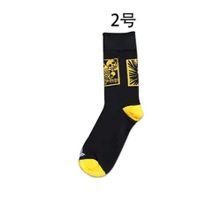 Custom Designer Wholesale Hip Hop Skull Pattern Black Street Fashion Boys Crew Socks Mid Calf Men Casual Sock