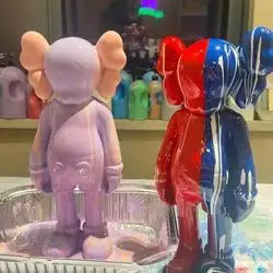 Hot Selling DIY Fluid Kawed Design Cute Pouring Painting Fluid Bear Pure White Ant For Kids Handicraft Art Toy