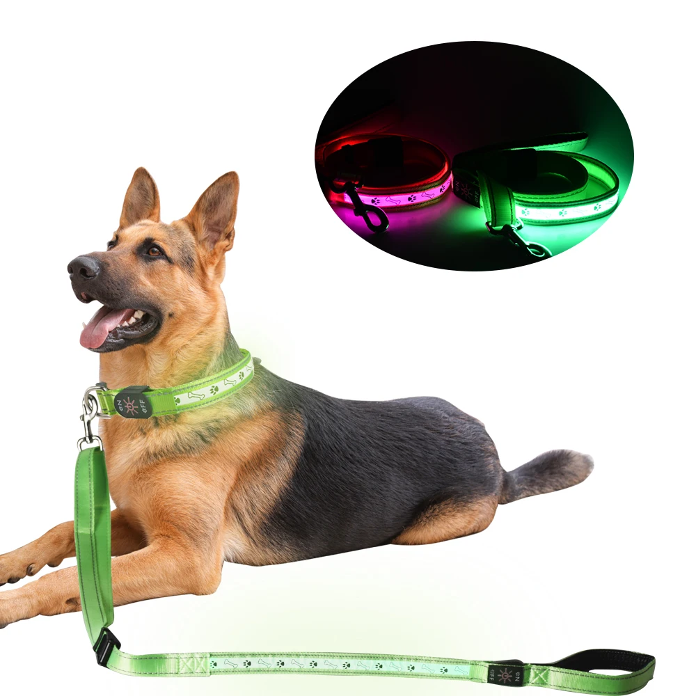 Pet Lead Leash No Collar Needed Portable Long 1.2M Supplies Retractable Dog Leash With Led Light