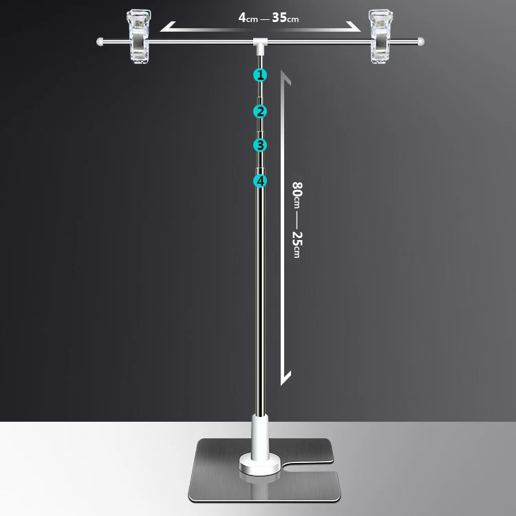 Height Adjustable Metal Clip Strip Sign Holder with Magnetic Base